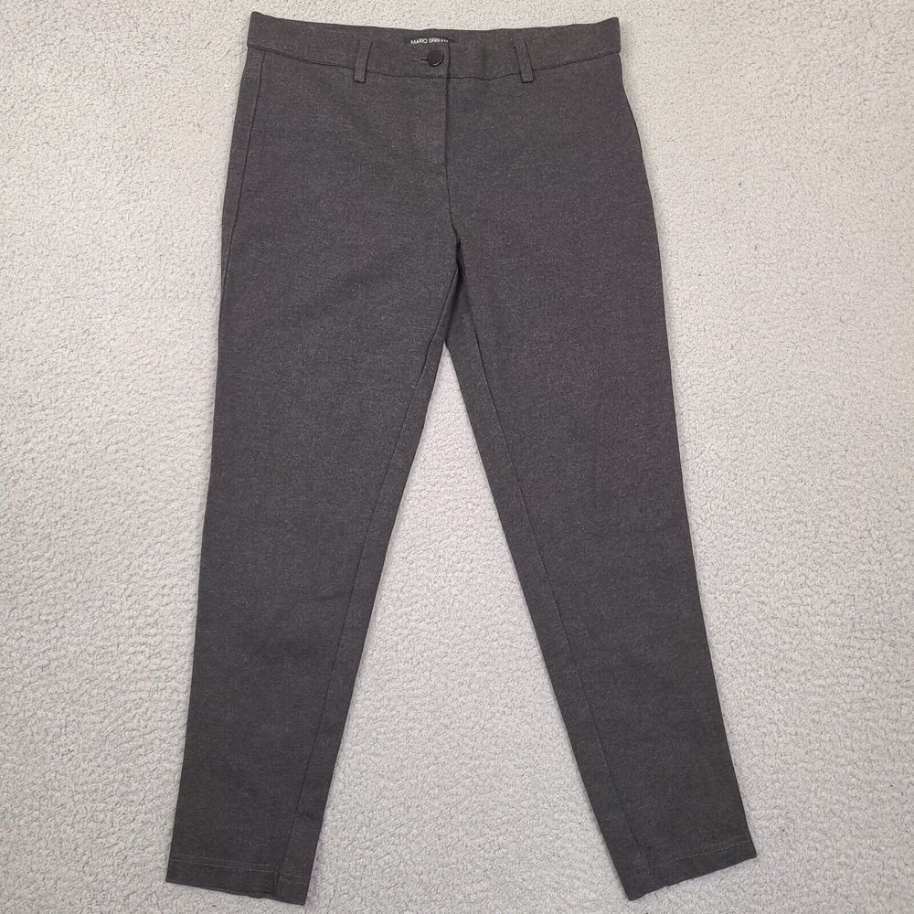 Mario Serrani Italy Women's Comfort Stretch‎ Slim Fit Pants Medium Gray Charcoal
